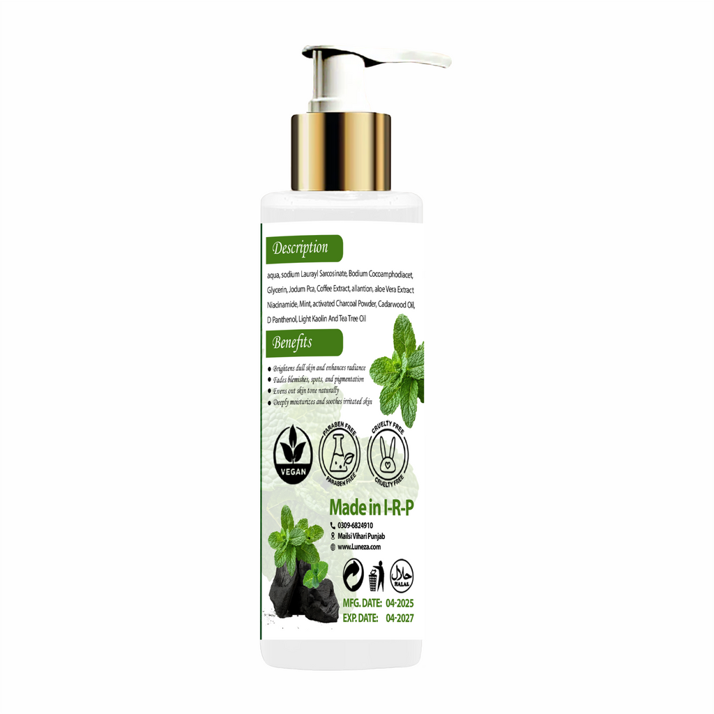 Luneza Mint & Charcoal Face Wash